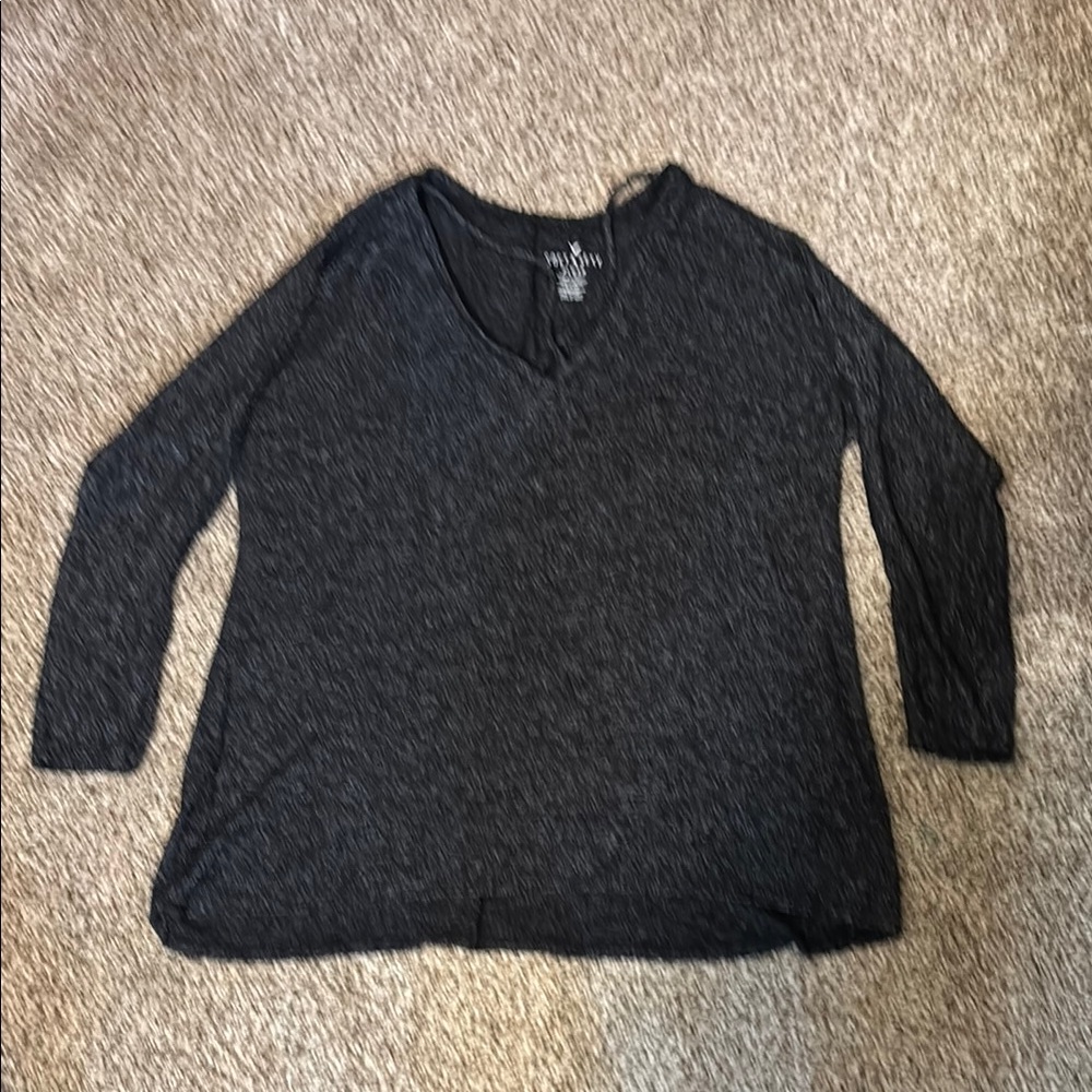 AE Soft & Sexy Plush Soft Black Long Sleeve Top SM EUC